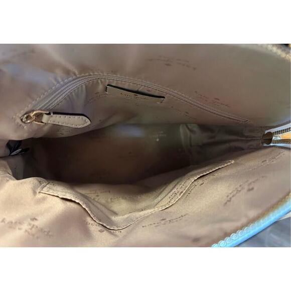 Kate Spade Staci Medium Dome Backpack Color-block Beige Saffiano Leather - Picture 10 of 10